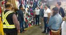 PPG waste management tour at a textile recycling facility