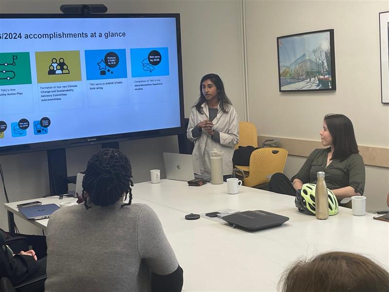 Sharmilla Raj Sustainability Manager, TMU presents to Circular Economy Leaders Consortium CE